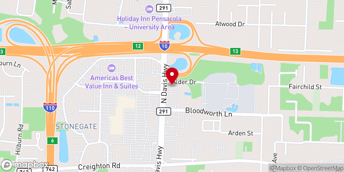 Map showing location of Ferry Pass United Methodist Church
