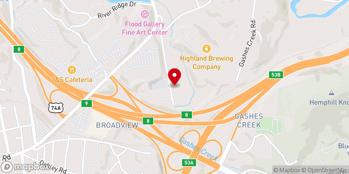Map showing location of BeLoved Asheville