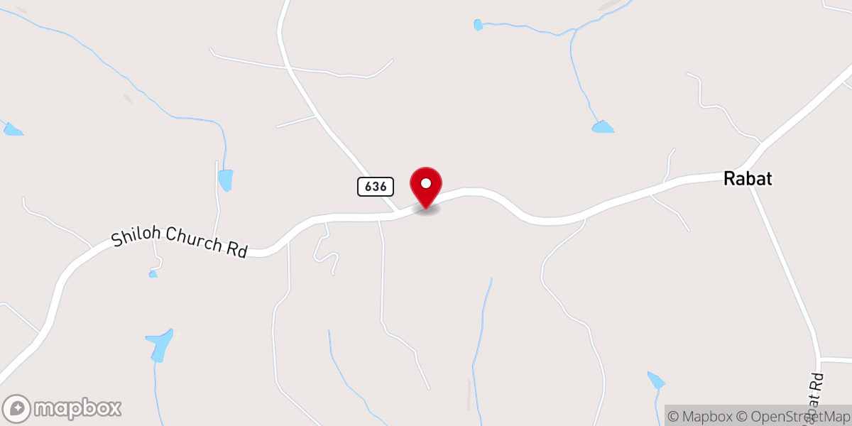 Map showing location of New Shiloh Church