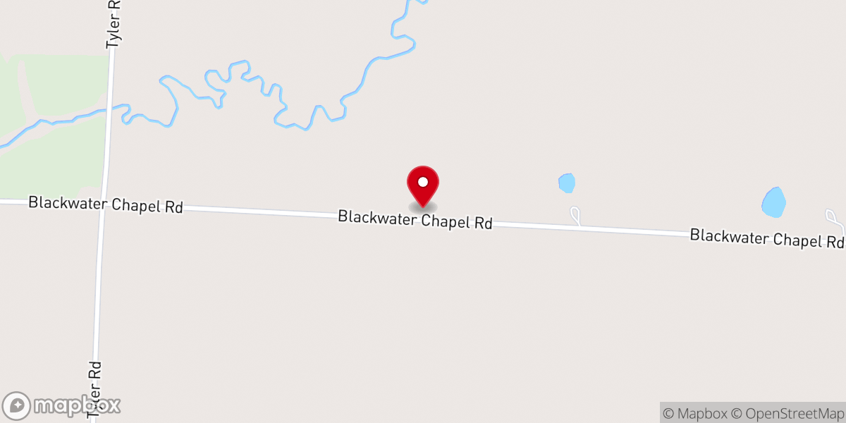 Map showing location of Blackwater Chapel