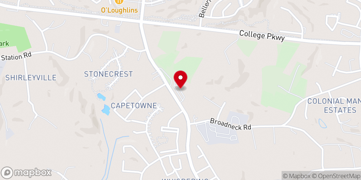 Map showing location of Broadneck Evangelical Presbyterian Church