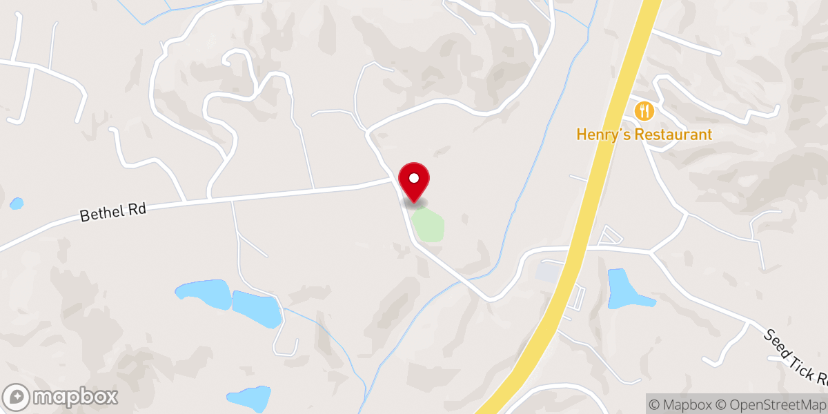 Map showing location of Bethel Church