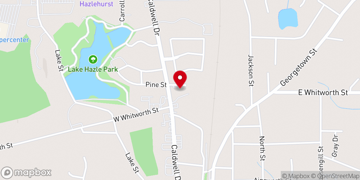 Map showing location of Pine Crest Guest Home