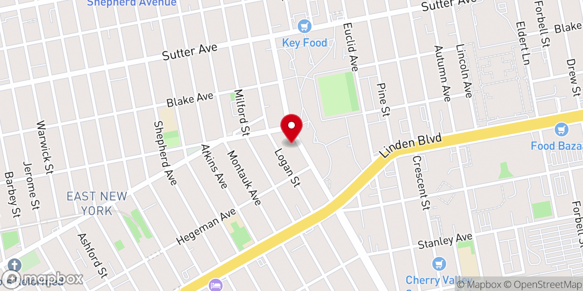 Map showing location of Hebron Baptist Church