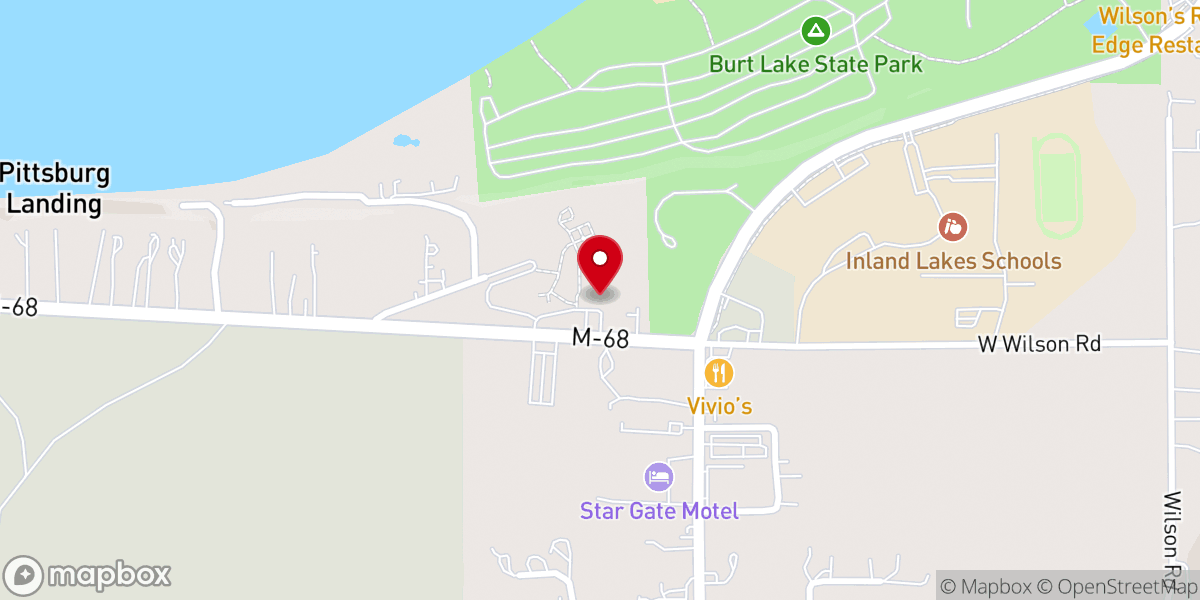Map showing location of Cross in the Woods Catholic Shrine of Indian River