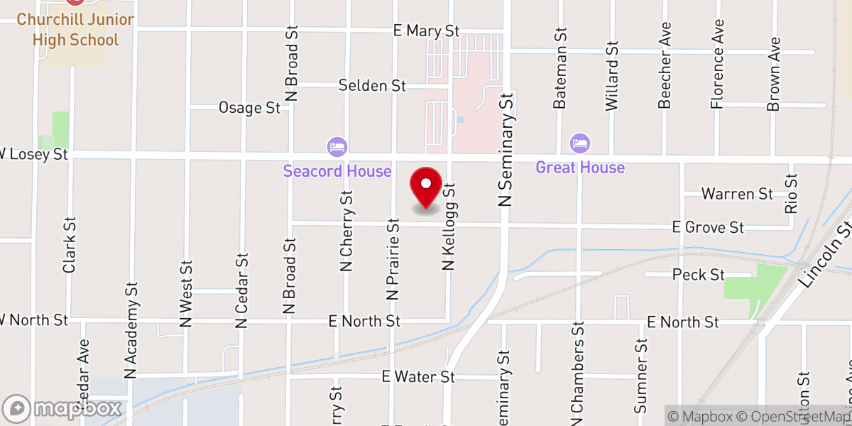 Map showing location of The Salvation Army 360 Life Center of Galesburg