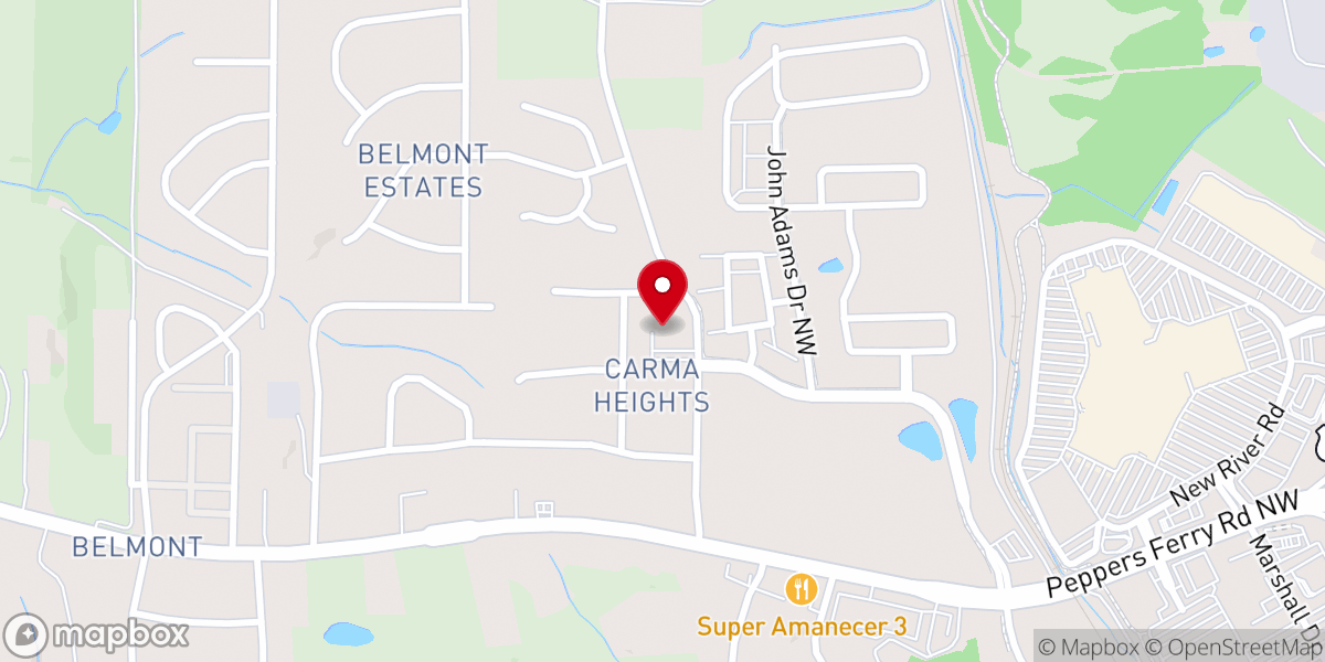 Map showing location of Providence Presbyterian Church (PCA)