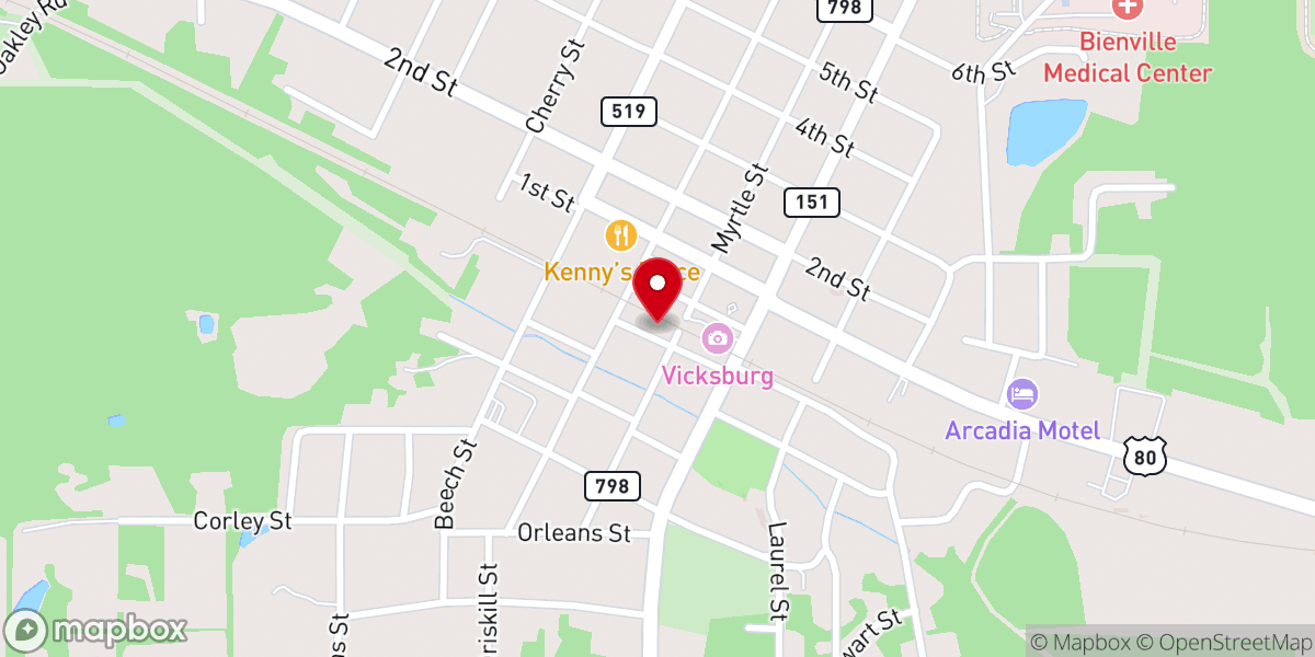 Map showing location of North Bienville Fire District Station 4