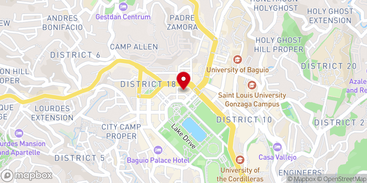 Map showing location of Baguio Chinese Baptist Church