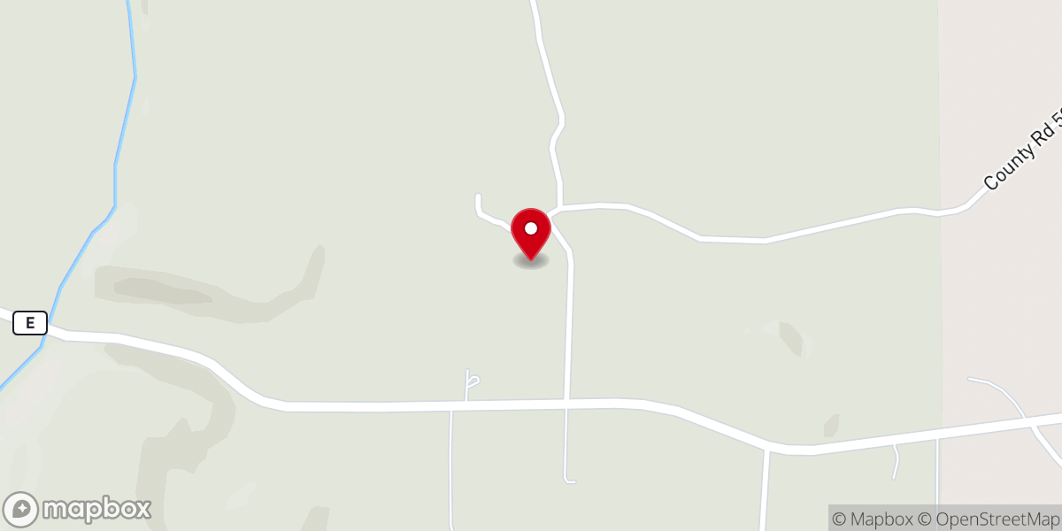 Map showing location of Cedar Bottom Church