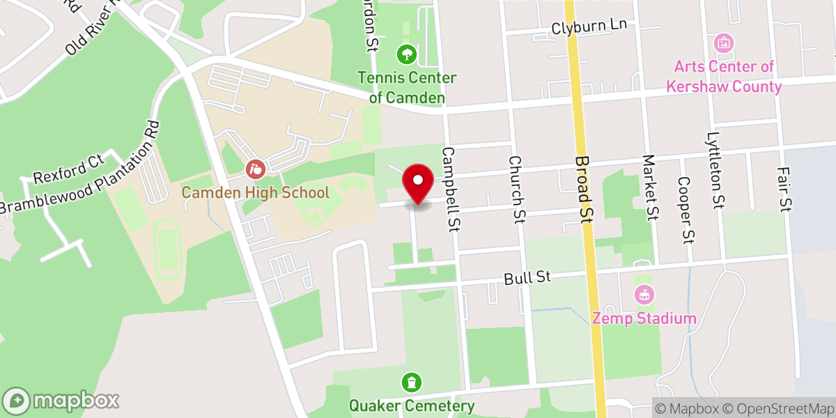 Map showing location of St Thomas Baptist Church