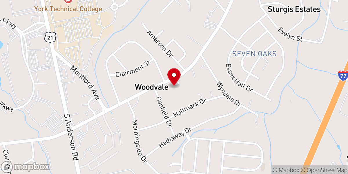 Map showing location of Woodvale Baptist Church