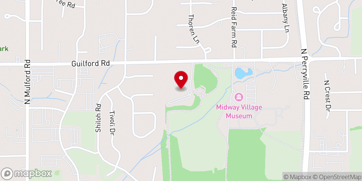 Map showing location of Central Christian Church