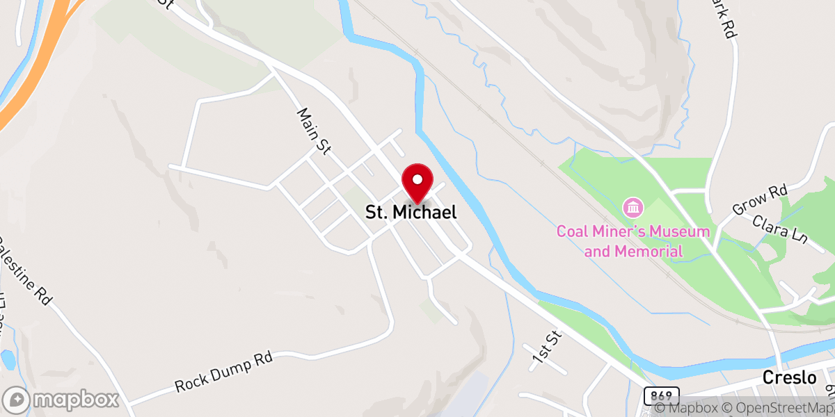 Map showing location of St michael roman catholic church