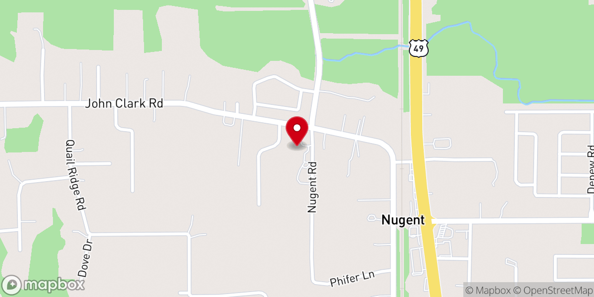Map showing location of Nugent United Methodist Church and Child Development Center