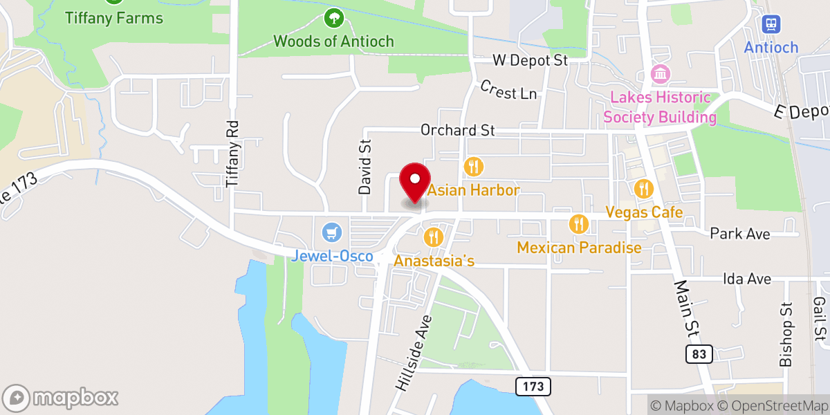 Map showing location of Our Lady of the Lakes St. Peter Catholic Church