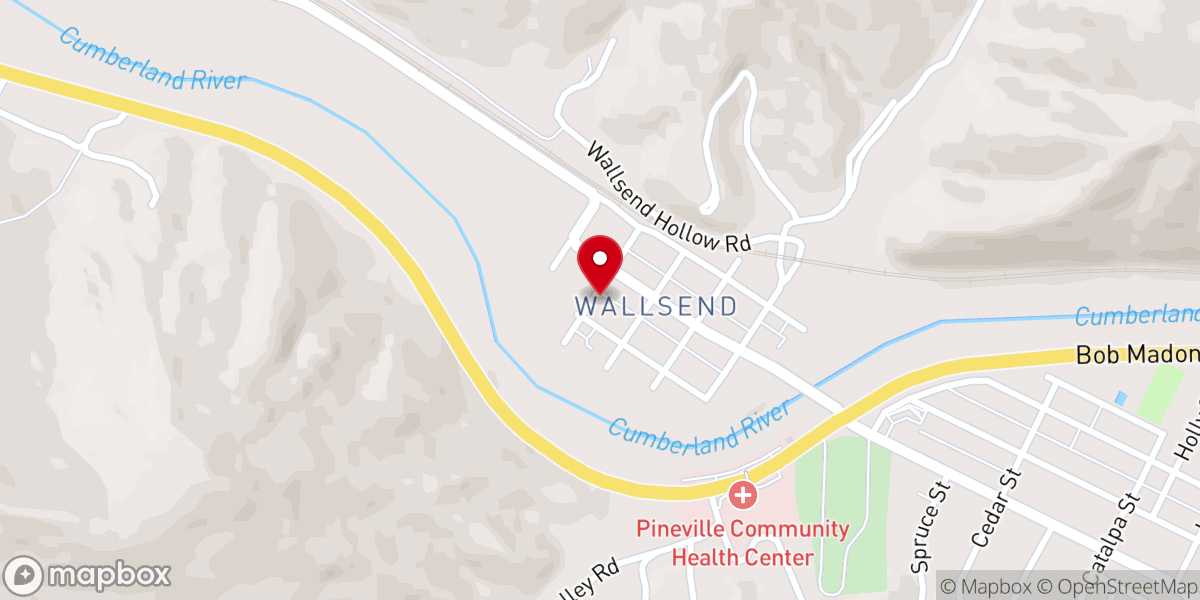 Map showing location of West Pineville Baptist Church