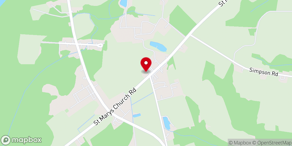 Map showing location of Saint Mary's Original Free Will Baptist Church