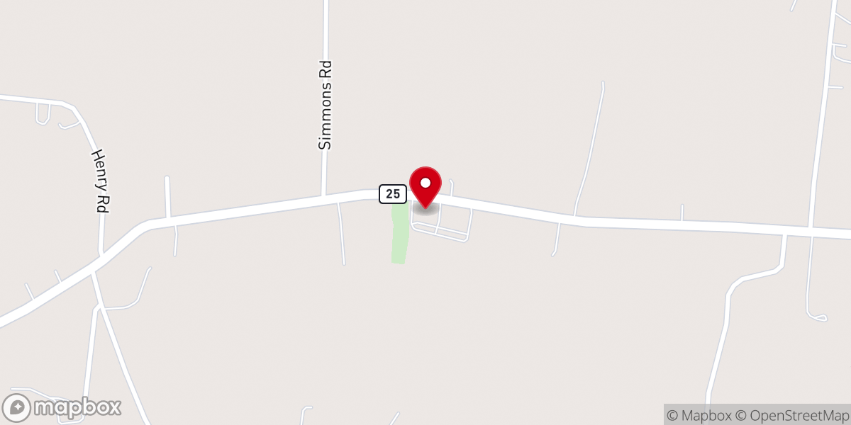 Map showing location of Mt Carmel Baptist Church