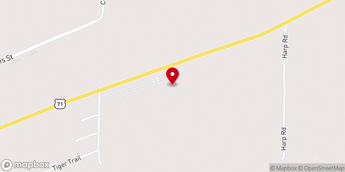Map showing location of Mansfield High School