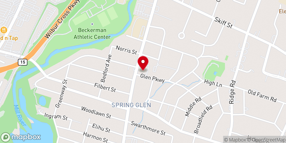 Map showing location of Spring Glen Church