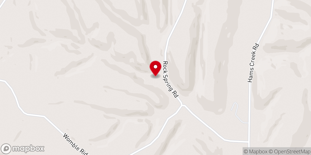 Map showing location of Rock Springs Baptist Church