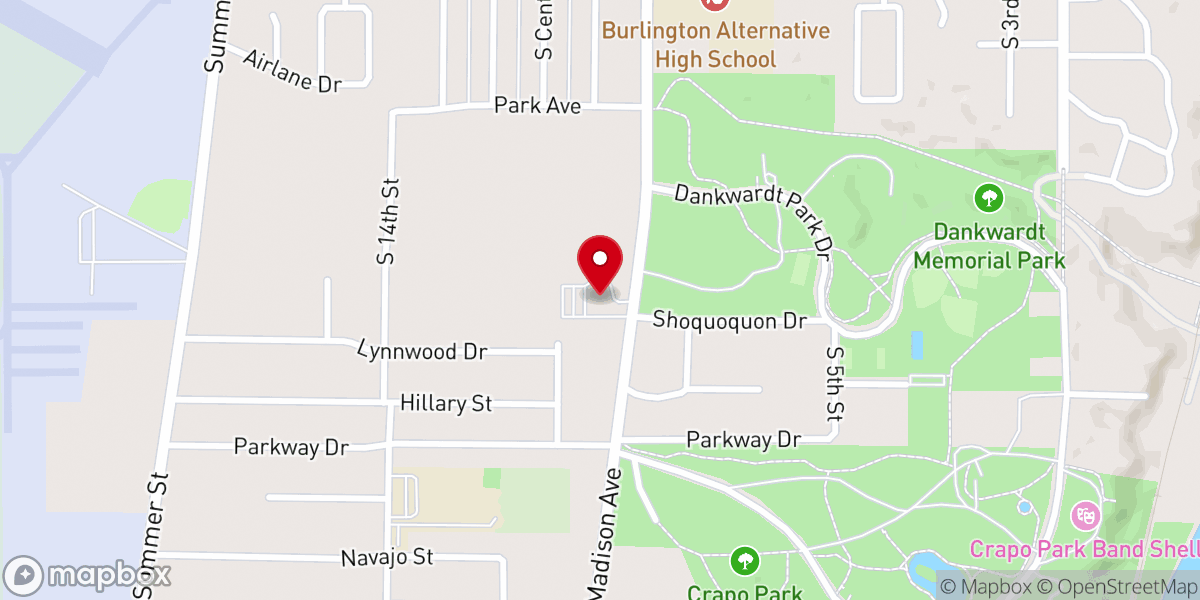 Map showing location of Bethany Evangelical Lutheran Church