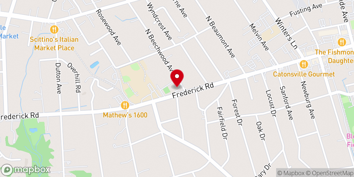 Map showing location of Catonsville Presbyterian Church