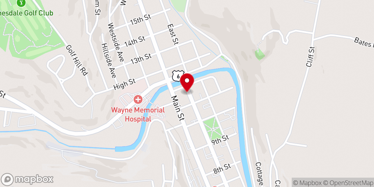 Map showing location of Thrive Church