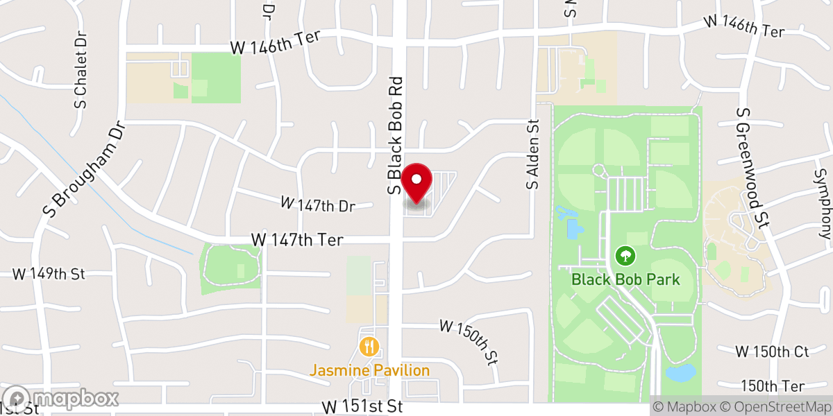 Map showing location of Church of the Harvest - Olathe