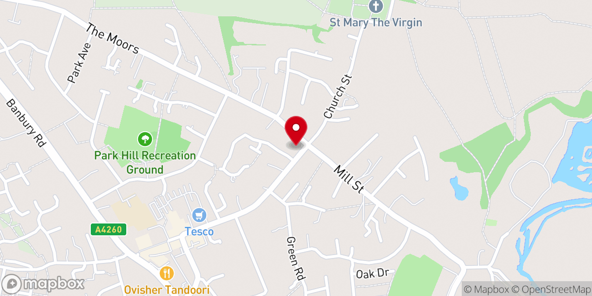 Map showing location of Kidlington Baptist Church