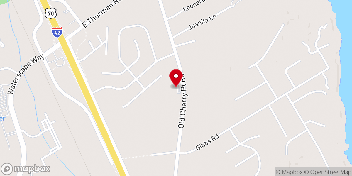 Map showing location of Croatan church of Christ