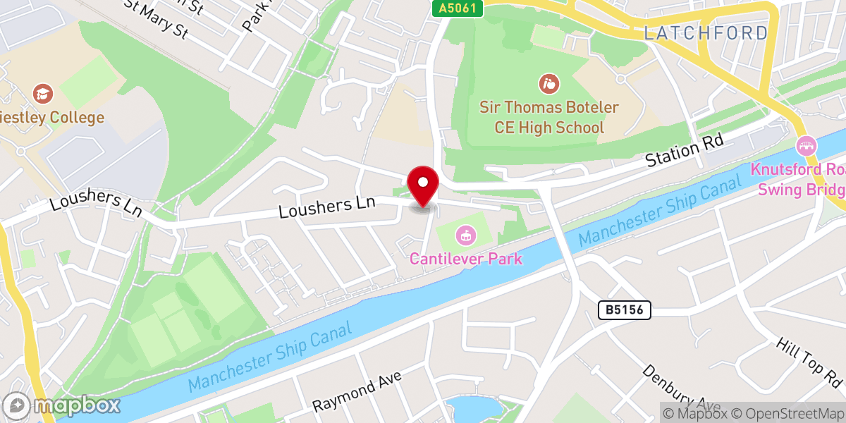 Map showing location of Bethel Baptist Chapel