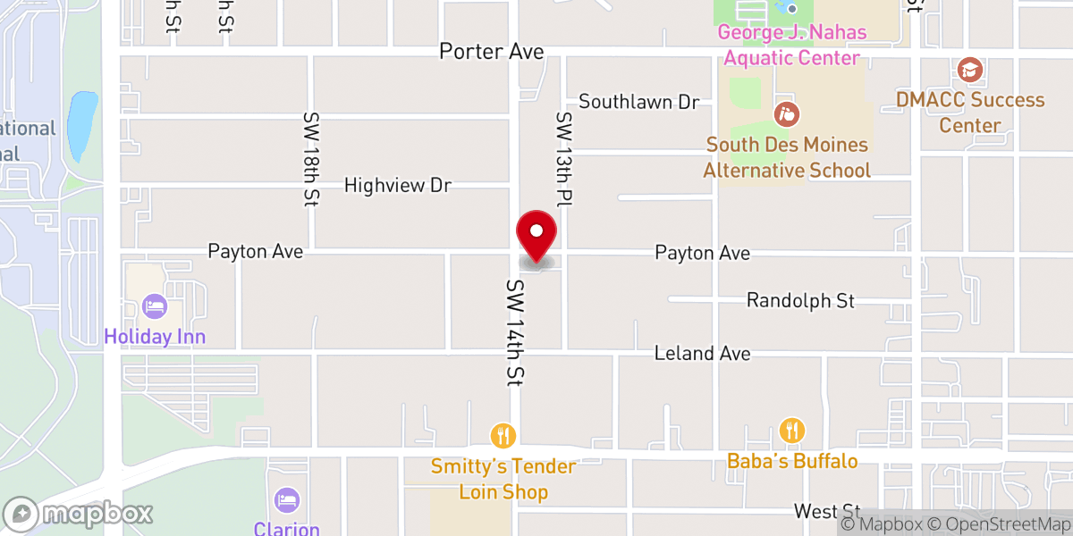 Map showing location of Faith Independent Assembly-God
