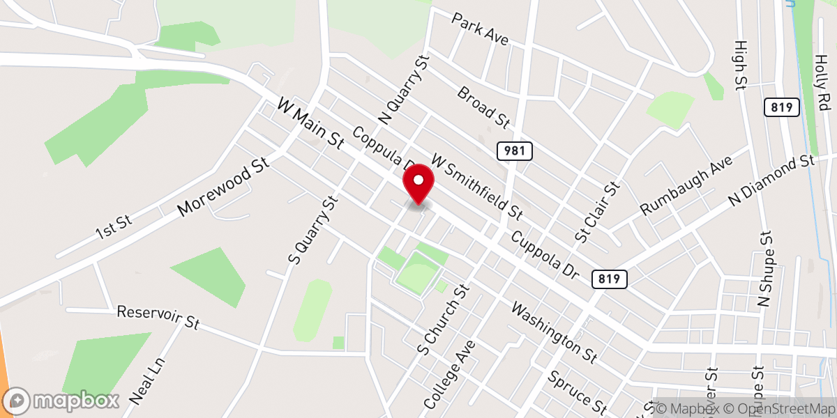 Map showing location of Reunion Presbyterian Church