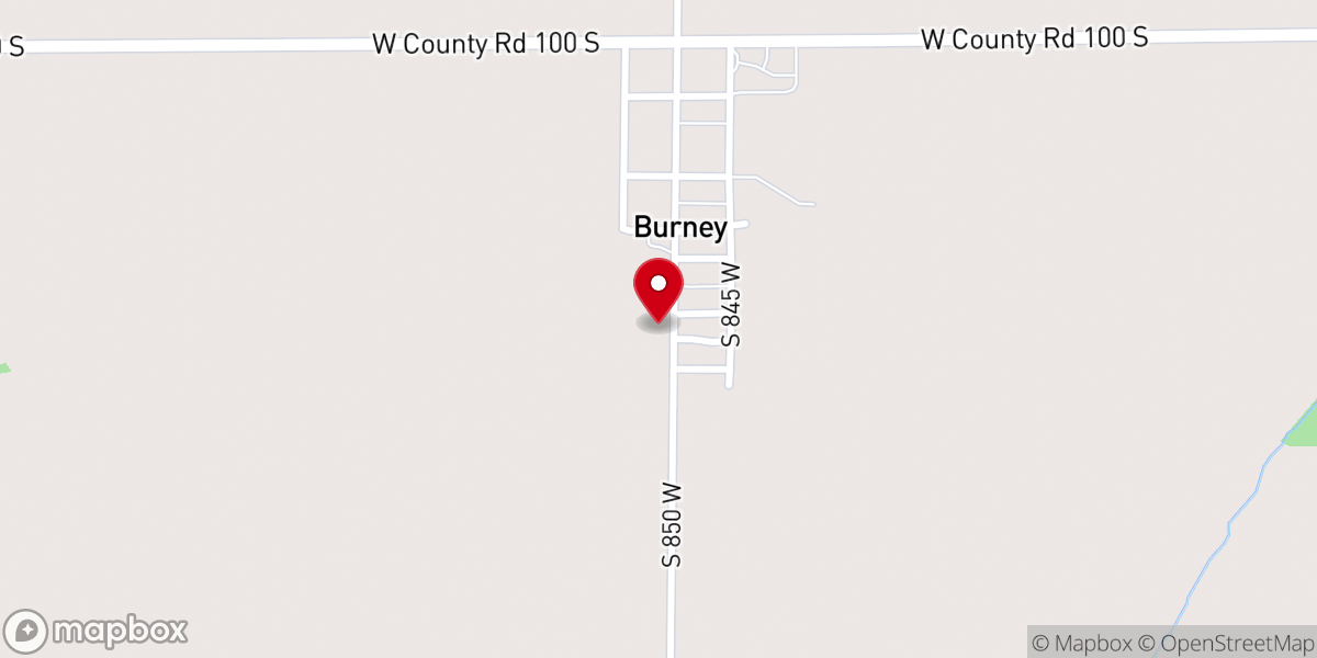 Map showing location of Burney Baptist Church