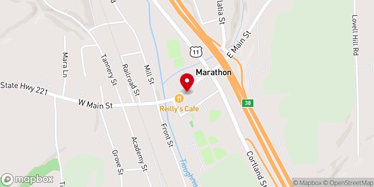 Map showing location of Marathon Methodist Church