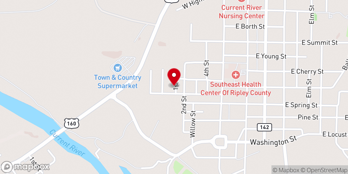 Map showing location of Doniphan Seventh-Day Adventist Church