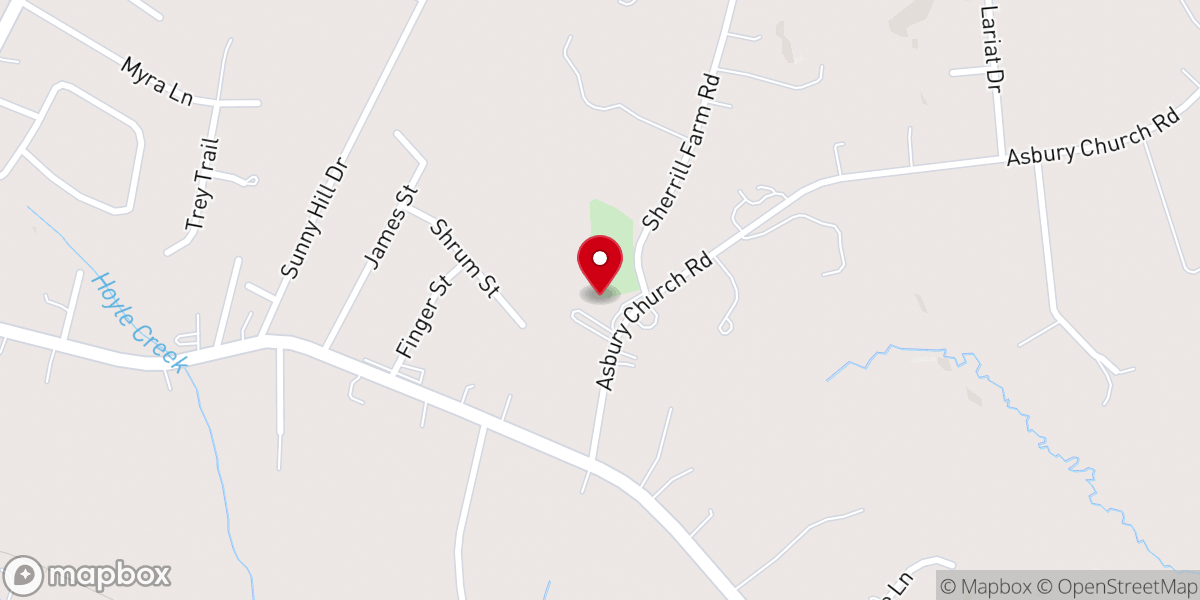 Map showing location of Asbury Methodist Church