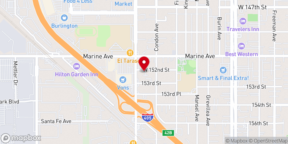 Map showing location of Centinela Baptist Church