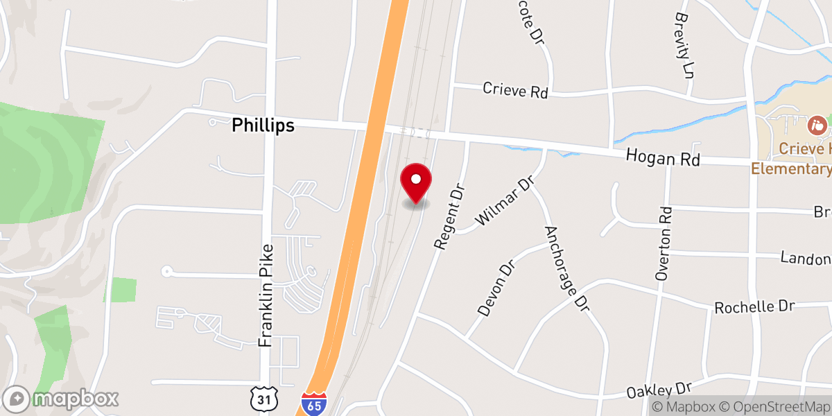 Map showing location of Crieve Hall Church of Christ