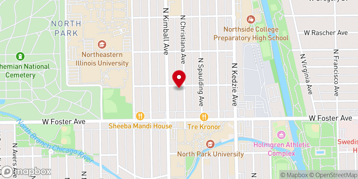 Map showing location of North Park Covenant Church