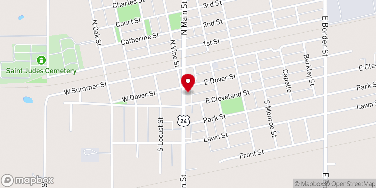 Map showing location of Monroe City Area Chamber
