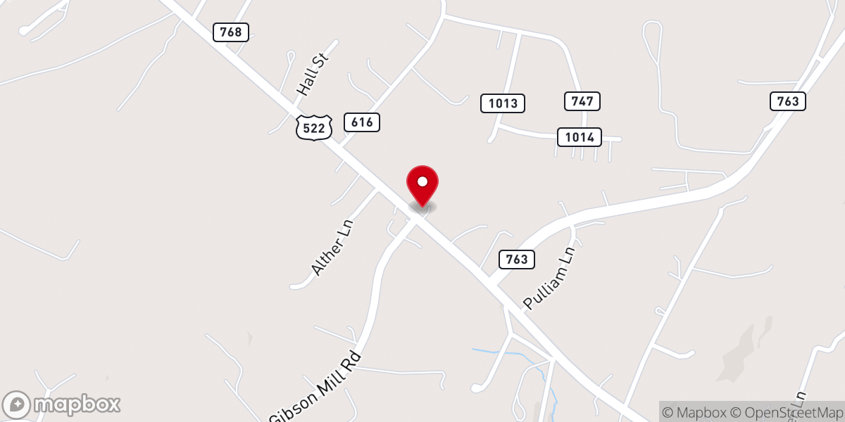 Map showing location of Culpeper Community Church of God