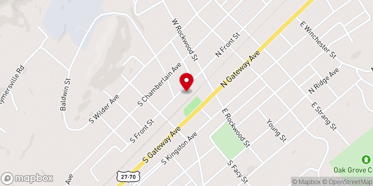 Map showing location of Rockwood Community Baptist Church