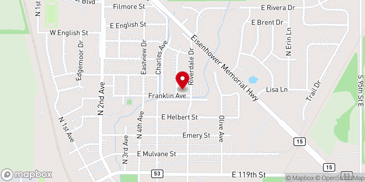 Map showing location of Mulvane Christian Church