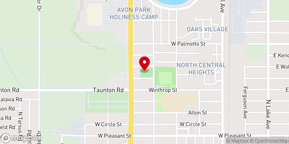 Map showing location of Fellowship Baptist Church