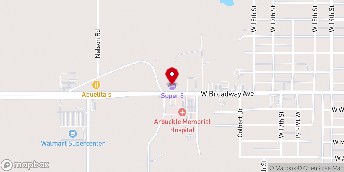 Map showing location of Super 8 by Wyndham Sulphur