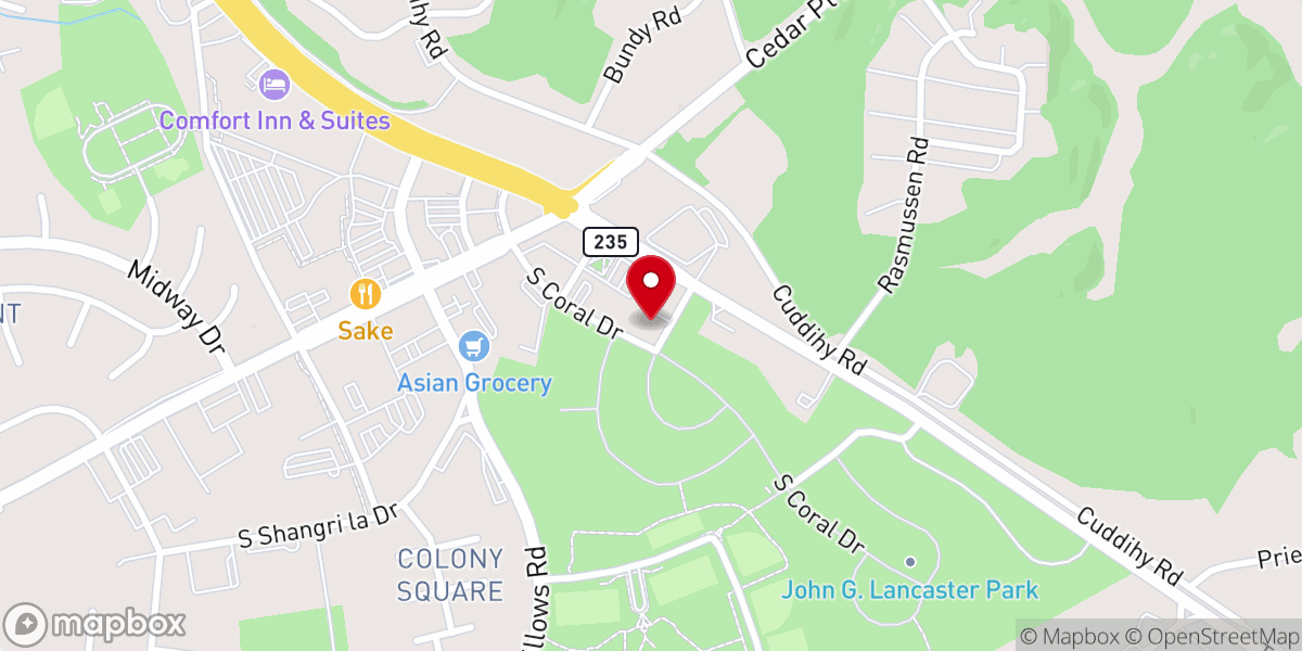 Map showing location of Three Oaks Center