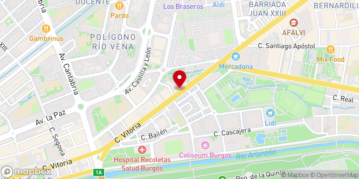 Map showing location of Iglesia Ebenezer Burgos